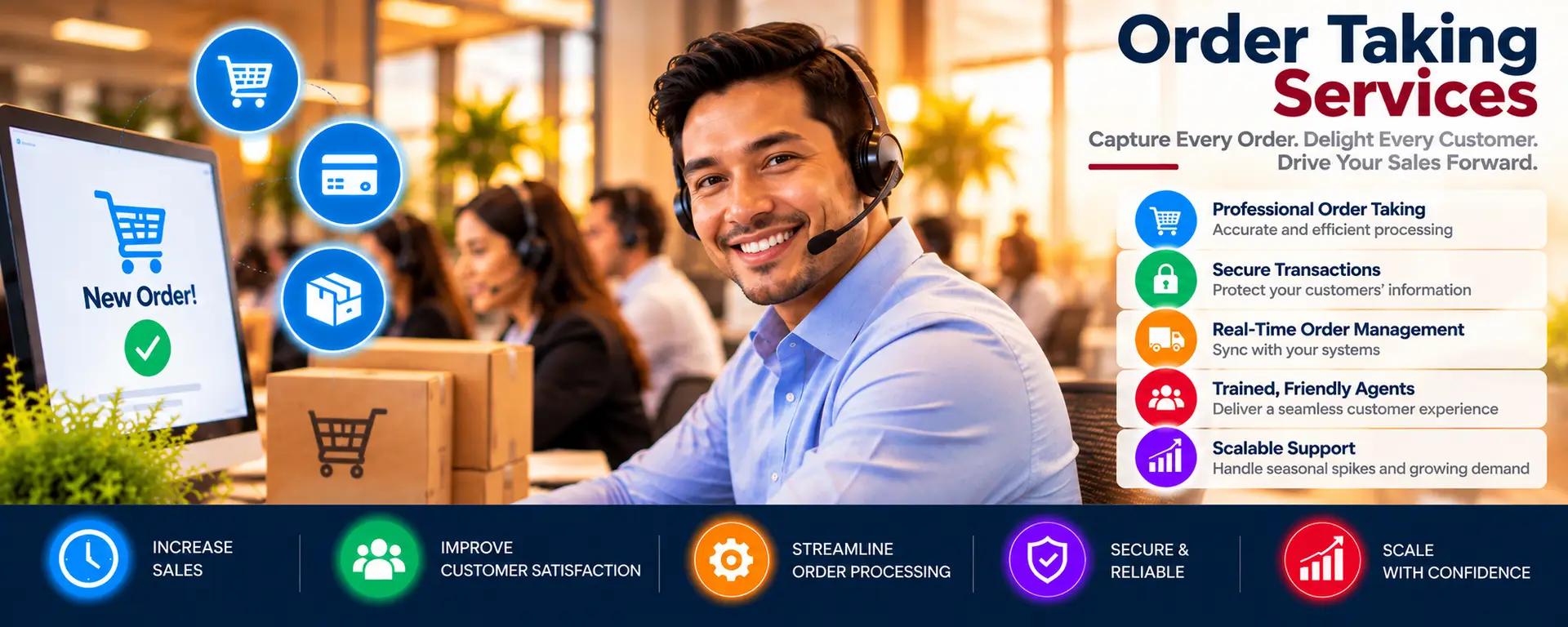 Order Taking Services, Order Taking Call Centers, Order Taking Contact Centers, Catalog Order Taking Services, Order Taking Services