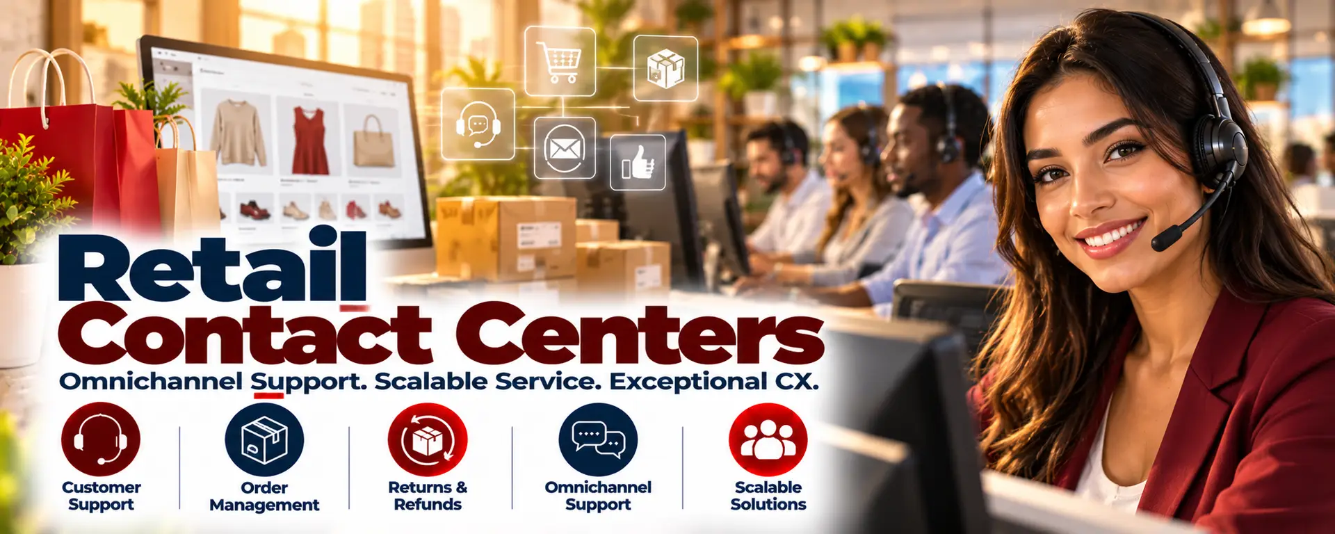 Retail, Retail Call Centers, Retail Customer Support, Retail Support, 24/7 Retail, eCommerce Support, Retail Contact Centers
