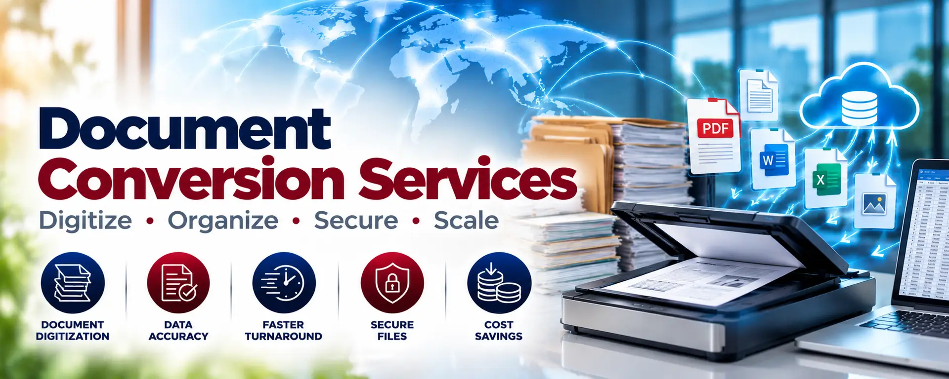 Esternalizzazione dei servizi di conversione dei documenti, Esternalizzazione dei documenti, Operazioni di conversione dei documenti, Conversione in PDF, Esternalizzazione dei documenti