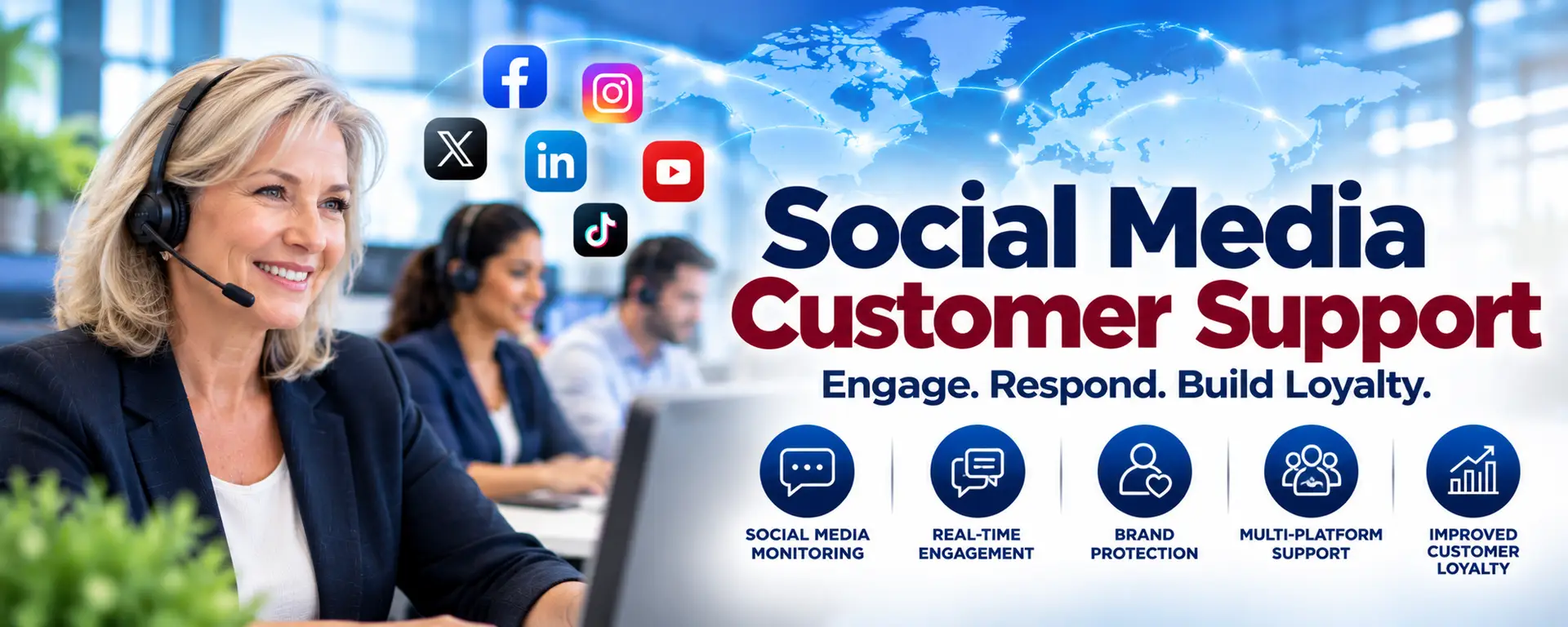 Médias sociaux, Support médias sociaux, Support clients médias sociaux, Externalisation médias sociaux, Améliorer le support clients